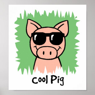Poster Pince Cool d'art avec lunettes de soleil