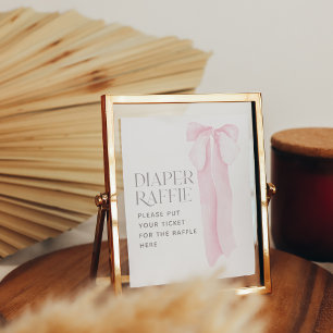 Poster Pince rose minimaliste fille Baby shower couche