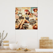 Poster Pinceau de mode vintage (Cuisine)