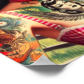 Poster Pinceau de pays tatoué vintage (Coin)