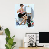 Poster Pinceau de peintre vers le haut (Bureau à domicile)