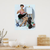 Poster Pinceau de peintre vers le haut (Cuisine)