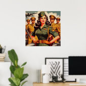 Poster Pinceau militaire rétro (Bureau à domicile)
