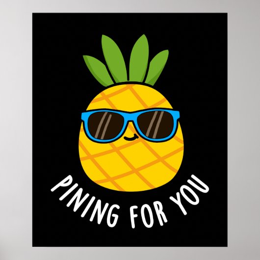 Poster Pinceau Pour Vous Amusant Pun D'Ananas Sombre BG (Devant)