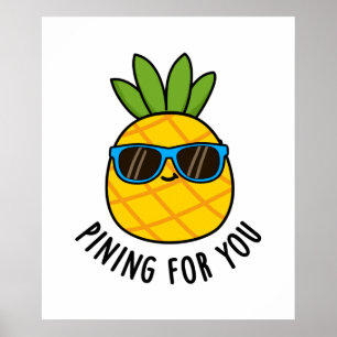 Poster Pinceau Pour Vous Drôle Pun D'Ananas