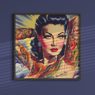 Poster Pinceau tatoué vintage