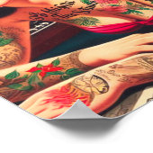 Poster Pinceau tatoué vintage (Coin)