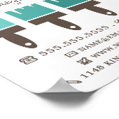 Poster Pinceaux Ombre turquoises, Peintre & Décorateur (Coin)