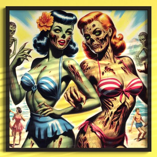Poster Pinces Zombies rétro