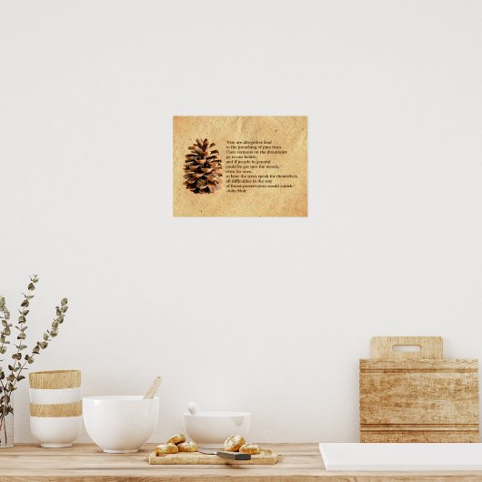 Poster Pine Cone Et John Muir Citation (Cuisine)