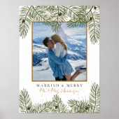 Poster Pine cône & Gold Noël Feuillage Mariage Bienvenue (Devant)