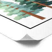 Poster Pine Forest Trees Minimalist Nature Illustration (Coin)