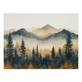 Poster Pine Forest Zen Minimalist Wall Art (Devant)