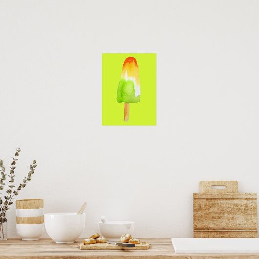 Poster Pine Lime popsicle pop art nourriture mignonne (Cuisine)