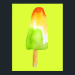 Poster Pine Lime popsicle pop art nourriture mignonne<br><div class="desc">Illustration de l'aquarelle de la calcaire de pin mûre du bloc de glace popsicles. Pour les amateurs de popsicle partout. Joli design estival. Pop art rose et girly. L'art alimentaire.</div>