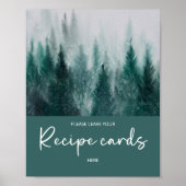 Poster Pine Tree Forest laissez votre carte de recette (Devant)
