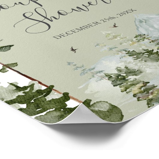 Poster Pine Tree Forest Mountain Couple Shower Welcome (Coin)