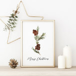 Poster Pine Tree Merry Chirtsmans<br><div class="desc">Poster de l'arbre à pin Merry Chirtsmas</div>