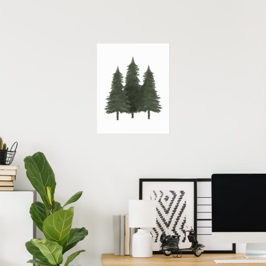Poster Pine Trees Bois Nourriture Décor (Bureau à domicile)