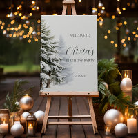 Pine Trees Hiver Onederland Anniversaire Bienvenue
