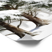 Poster Pine Trees Hiver Onederland Anniversaire Bienvenue (Coin)