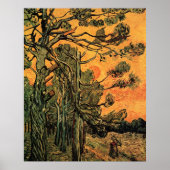 Poster Pine Trees Red Sky Setting Soleil par Vincent van  (Devant)