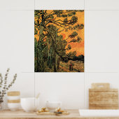 Poster Pine Trees Red Sky Setting Soleil par Vincent van  (Cuisine)
