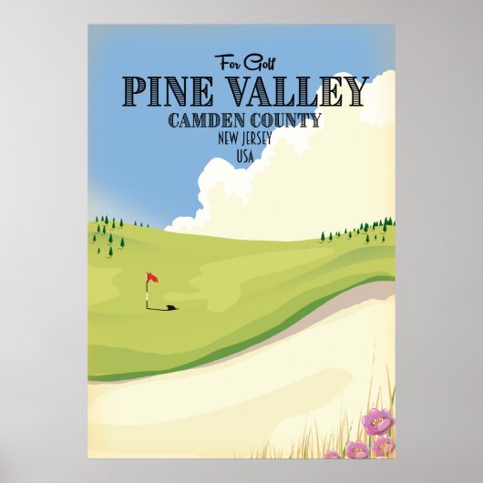 Poster Pine Valley Comté de Camden New Jersey USA Golf (Devant)