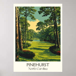 Poster Pinehurst NC Vintage Golf Course Paysage Art