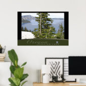 POSTER PINES AU LAC CRATER (Bureau à domicile)