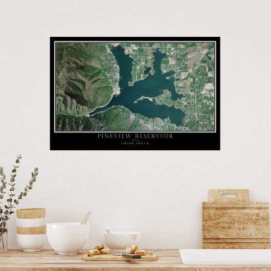 Poster Pineview Reservoir - Huntsville Utah Satellite Map (Cuisine)