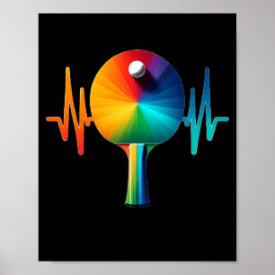 Poster Ping pong pouls tennis de table battement de coeur