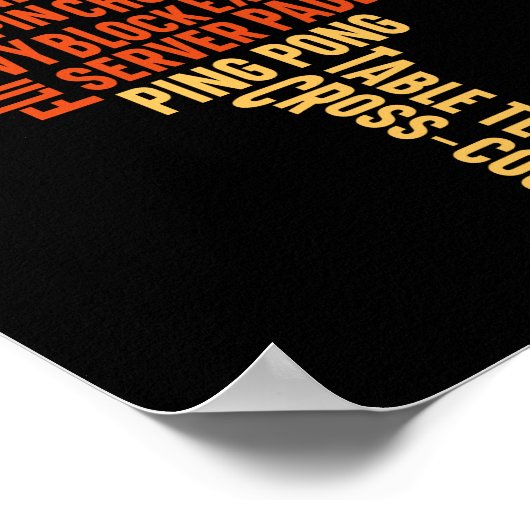 Poster Ping Pong Table Tennis Backspin Bloc (Coin)