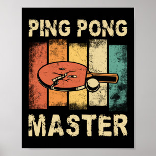 Poster Ping Pong Table Tennis Pong Pong Master Rétro