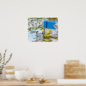 Poster Pingle de carte placée à Jérusalem, Israël sur la  (Cuisine)