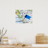Poster Pingle de carte placée à Mumbai, Inde sur la carte (Cuisine)