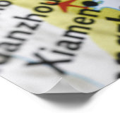 Poster Pinglette de carte placée à Taipei, Taïwan sur la (Coin)