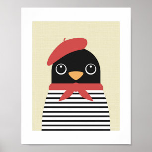 Poster Pingouin à Paris