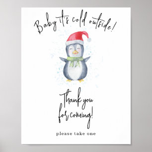 Poster Pingouin aquarelle - Merci d'être venu