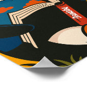 Poster Pingouin Avec Un Livre — Il Est Temps De Se Lever  (Coin)