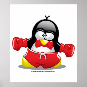 Poster Pingouin de boxe