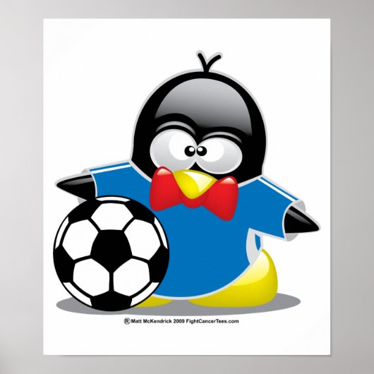 Poster Pingouin de football (Devant)