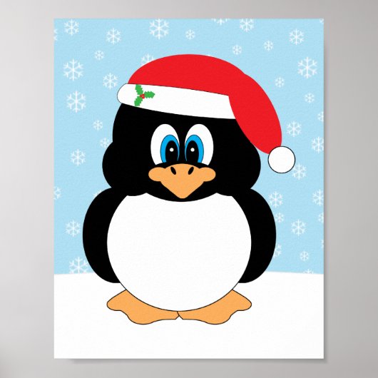 Poster Pingouin de Noël (Devant)