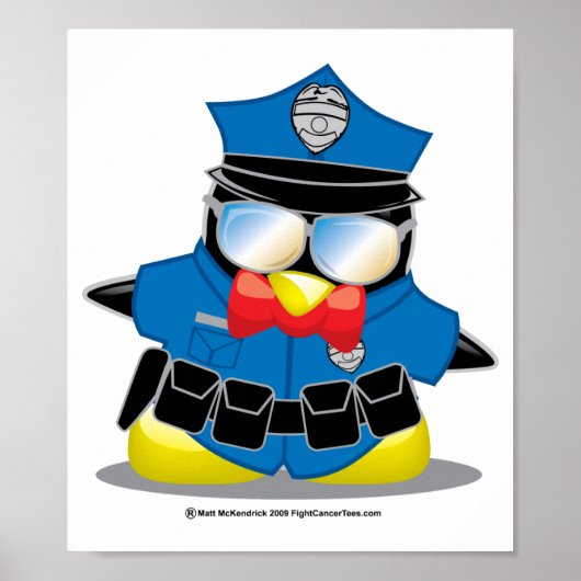 Poster Pingouin de police (Devant)