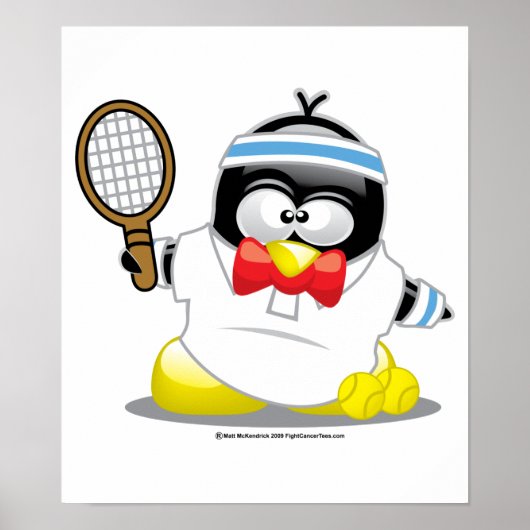 Poster Pingouin de tennis (Devant)