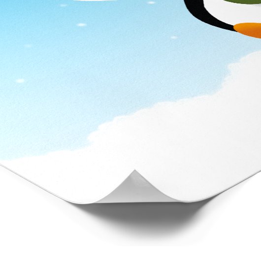 Poster Pingouin d'hiver mignon (Coin)