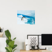 Poster Pingouin doux, Pygoscelis Papouasie, sauter (Bureau à domicile)