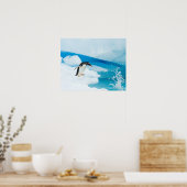 Poster Pingouin doux, Pygoscelis Papouasie, sauter (Cuisine)