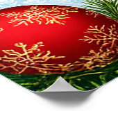 Poster Pingouin Festif Décoré D'Ornements De Vacances (Coin)