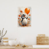 Poster Pingouin gai avec peinture numérique à balloon ora (Cuisine)